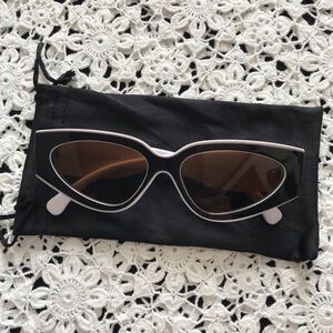 Cat-Eye Black & White Sunglasses - Women Accessories